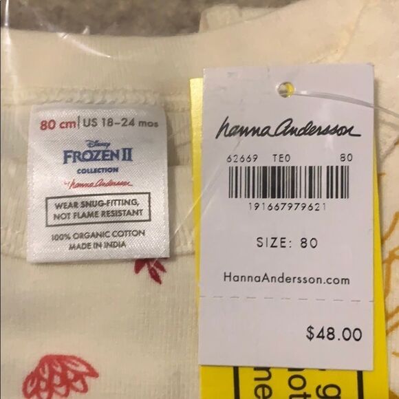 Hanna Andersson Frozen II long Johns 80cm 18-24mos - Picture 3 of 4